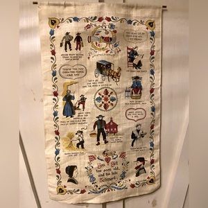 Vintage 60’s Amish Country Sampler Wall Hanging